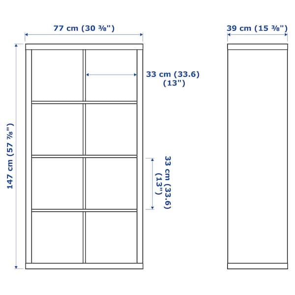 KALLAX - Shelving unit with doors, white stained oak effect, 77x147 cm - best price from Maltashopper.com 89197423