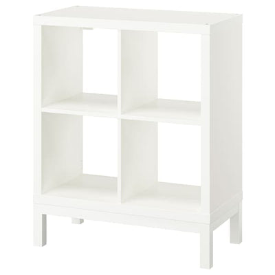 KALLAX - Shelving unit with underframe, white/white, 77x94 cm - best price from Maltashopper.com 89442641