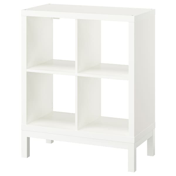 KALLAX - Shelving unit with underframe, white/white, 77x94 cm