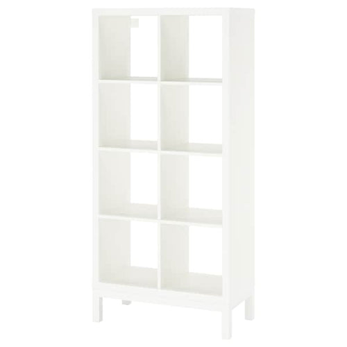 KALLAX - Shelving unit with underframe, white/white, 77x164 cm