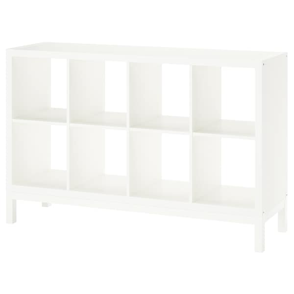 KALLAX - Shelving unit with underframe, white/white, 147x94 cm - best price from Maltashopper.com 49442676