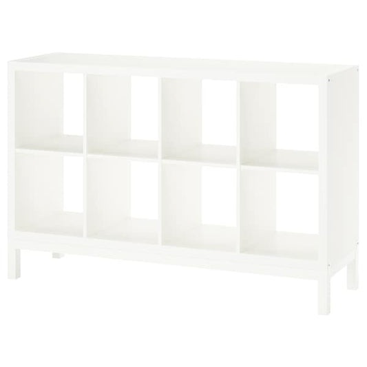 Ikea KALLAX - Shelving unit with underframe, white/white, 147x94 cm