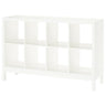 KALLAX shelving unit with underframe, white/white, 147x94 cm