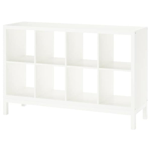 KALLAX Shelving unit with underframe, with 2 doors/4 drawers/white stained  oak effect, 147x94 cm - IKEA