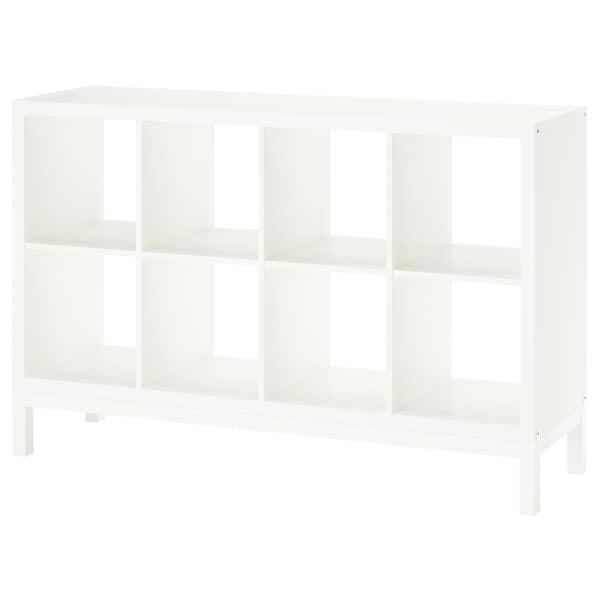 KALLAX - Shelving unit with underframe, white/white, 147x94 cm