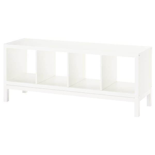 KALLAX - Shelving unit with underframe, white/white, 147x59 cm