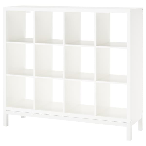 KALLAX - Shelving unit with underframe, white/white, 147x129 cm - best price from Maltashopper.com 79442694