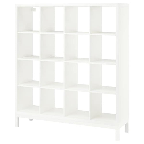 KALLAX - Shelving unit with underframe, white/white, 147x164 cm