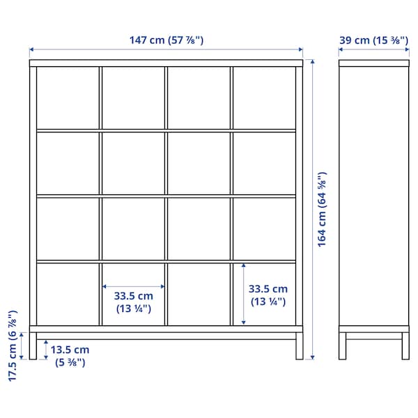 Ikea KALLAX - Shelving unit with underframe, white/white, 147x164 cm