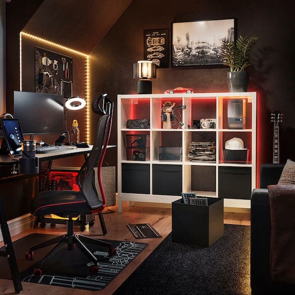 KALLAX - Shelving unit with underframe, white/white, 147x129 cm - best price from Maltashopper.com 79442694