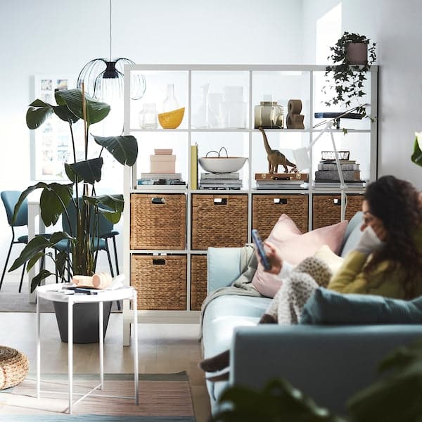 Ikea KALLAX - Shelving unit with underframe, white/white, 147x164 cm