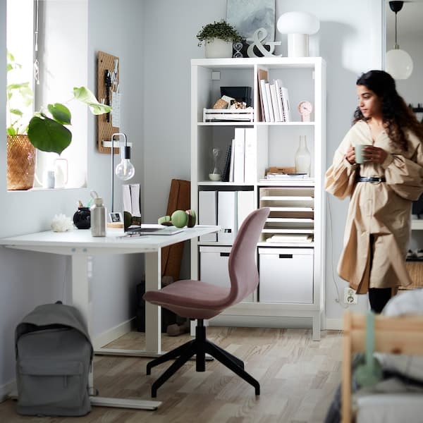 KALLAX - Shelving unit with underframe, white/white, 77x164 cm - best price from Maltashopper.com 29442615