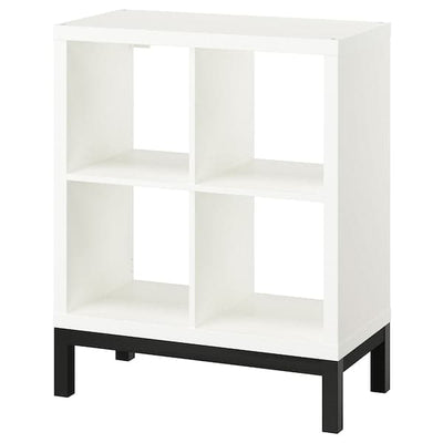 KALLAX - Shelving unit with underframe, white/black, 77x94 cm - best price from Maltashopper.com 09442640