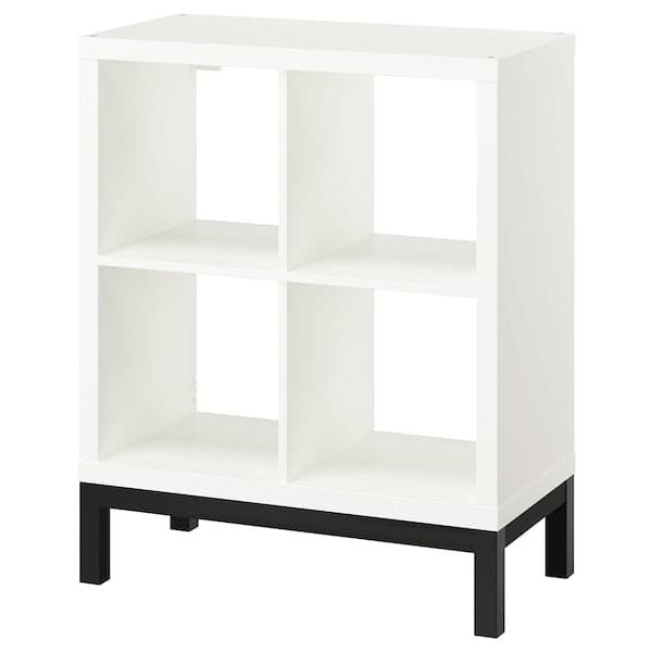 Ikea KALLAX - Shelving unit with underframe, white/black, 77x94 cm
