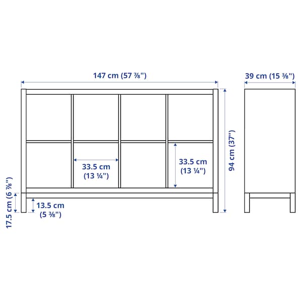 KALLAX - Shelving unit with underframe, with 2 doors/4 drawers/white, 147x94 cm - best price from Maltashopper.com 79552913