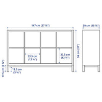 KALLAX - Shelving unit with underframe, with 2 doors/4 drawers/white, 147x94 cm - best price from Maltashopper.com 79552913