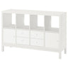 KALLAX shelving unit with underframe, with 2 doors/4 drawers/white, 147x94 cm