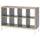 KALLAX - KALLAX Shelving unit with underframe, grey wood effect/white, 147x94 cm