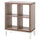 KALLAX - Shelf unit with base, walnut/light grey white effect, 77x94 cm