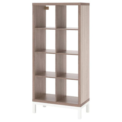 KALLAX - Shelf unit with base, walnut/light grey white effect, 77x164 cm - best price from Maltashopper.com 49442657