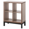 KALLAX shelving unit with underframe, walnut effect/light grey black, 77x94 cm