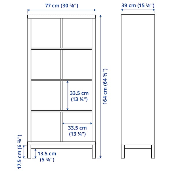 Ikea KALLAX - Shelf with base, walnut/light grey black effect, 77x164 cm