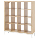 KALLAX shelving unit with underframe, white stained oak effect/white, 147x164 cm