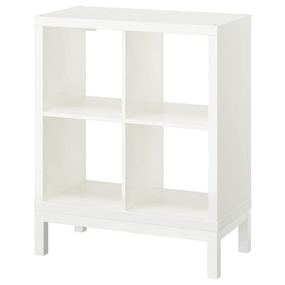 KALLAX - Shelving unit with underframe, high-gloss/white/white, 77x94 cm - best price from Maltashopper.com 09442621
