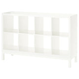KALLAX shelving unit with underframe, high-gloss/white/white, 147x94 cm