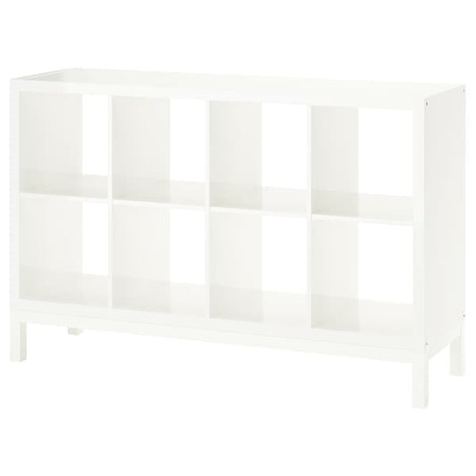 Ikea KALLAX - Shelving unit with underframe, high-gloss/white/white, 147x94 cm