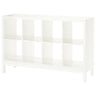 KALLAX shelving unit with underframe, high-gloss/white/white, 147x94 cm