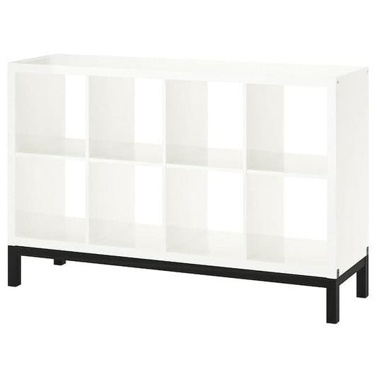 Ikea KALLAX - Shelving unit with underframe, high-gloss/white/black, 147x94 cm