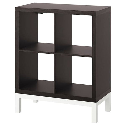 KALLAX - Shelving unit with underframe, black-brown/white, 77x94 cm