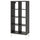 KALLAX - KALLAX Shelving unit with underframe, black-brown/white, 77x164 cm