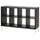 KALLAX - KALLAX Shelving unit with underframe, black-brown/white, 147x94 cm