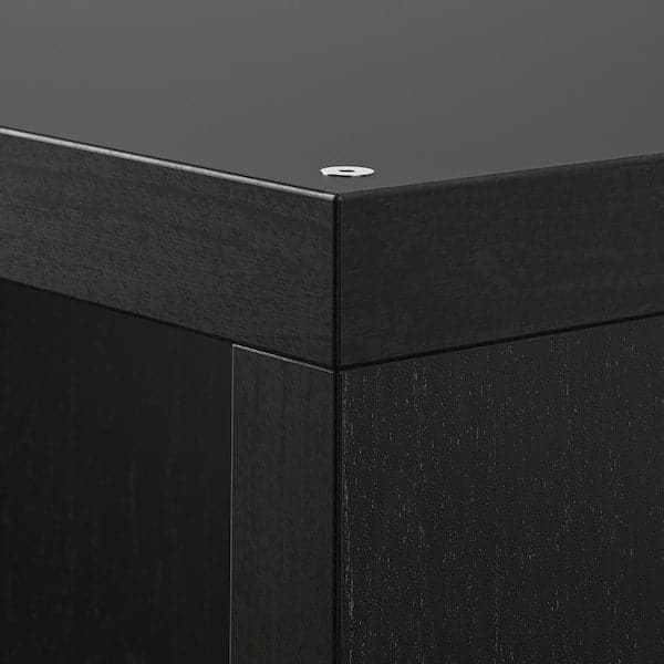 KALLAX - Shelving unit with underframe, black-brown/white, 147x59 cm - best price from Maltashopper.com 09442664
