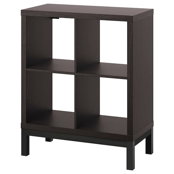 KALLAX - Shelving unit with underframe, black-brown/black, 77x94 cm