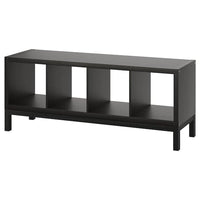 KALLAX - Shelving unit with underframe, black-brown/black, 147x59 cm - best price from Maltashopper.com 29442663