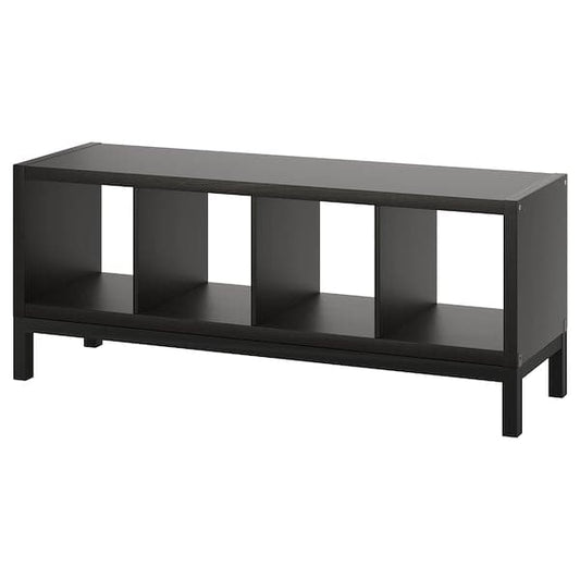 Ikea KALLAX - Shelving unit with underframe, black-brown/black, 147x59 cm