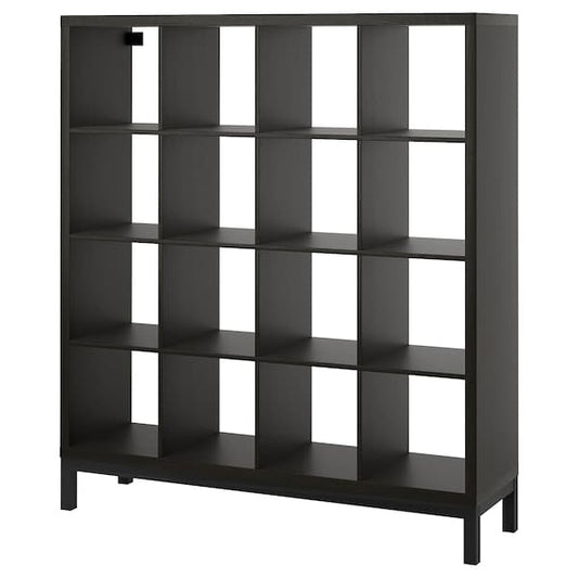 Ikea KALLAX - Shelving unit with underframe, black-brown/black, 147x164 cm