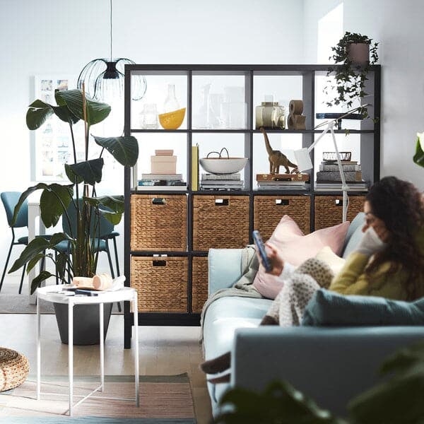 Ikea KALLAX - Shelving unit with underframe, black-brown/black, 147x164 cm