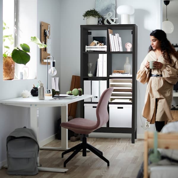 Ikea KALLAX - Shelving unit with underframe, black-brown/black, 77x164 cm