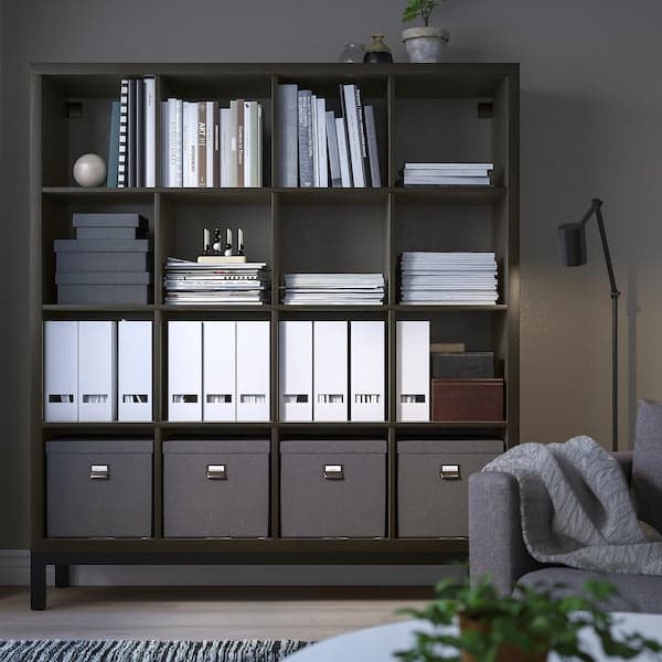 Ikea KALLAX - Shelving unit with underframe, black-brown/black, 147x164 cm