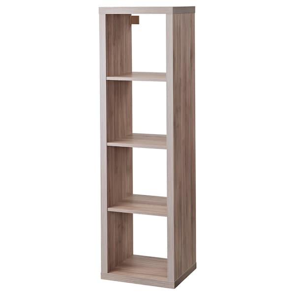 KALLAX - Shelf unit, light grey walnut effect, 42x147 cm