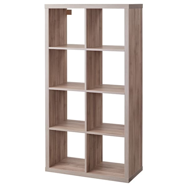 KALLAX - Shelf unit, light grey walnut effect, 77x147 cm