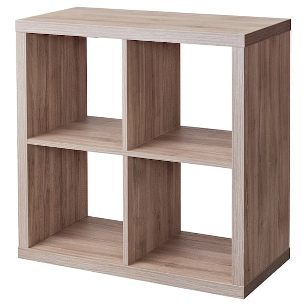 KALLAX - Shelf unit, light grey walnut effect, 77x77 cm , - best price from Maltashopper.com 00360139