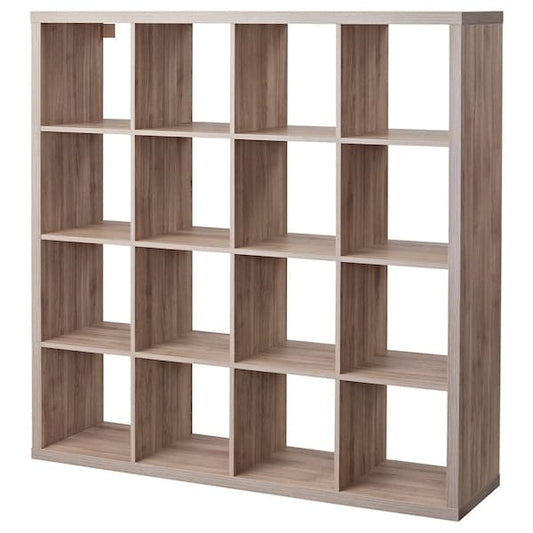 Ikea KALLAX - Shelf unit, light grey walnut effect, 147x147 cm ,