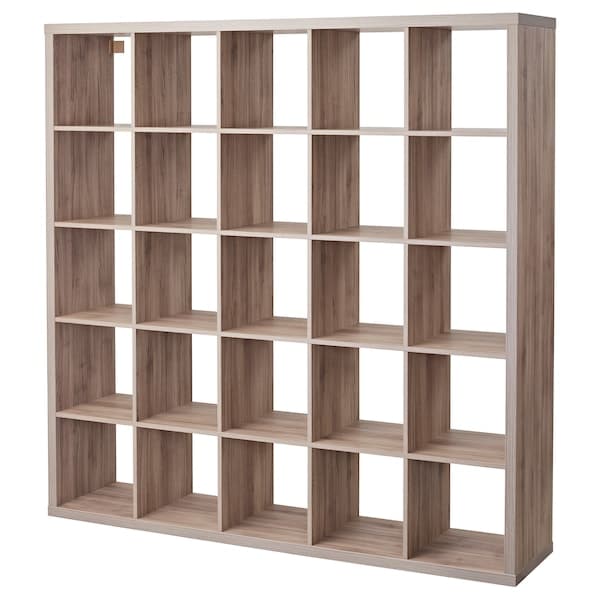 KALLAX - Shelf unit, light grey walnut effect, 182x182 cm