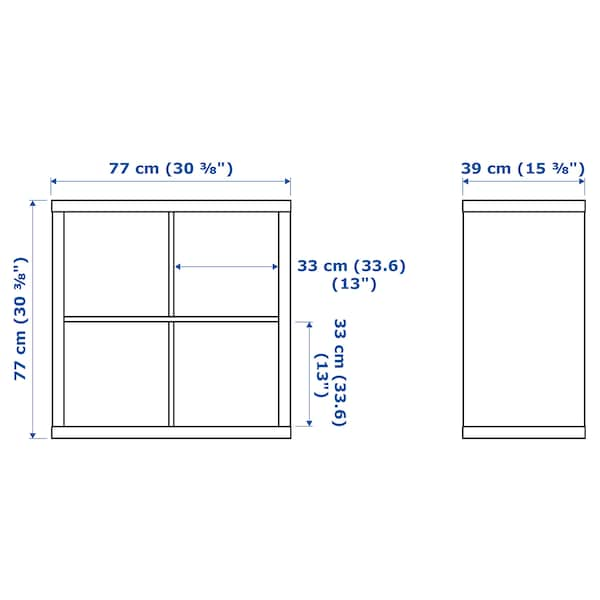 KALLAX - Shelf unit, light grey walnut effect, 77x77 cm , - best price from Maltashopper.com 00360139