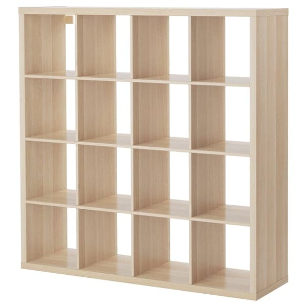 KALLAX - Shelving unit, white stained oak effect, 147x147 cm